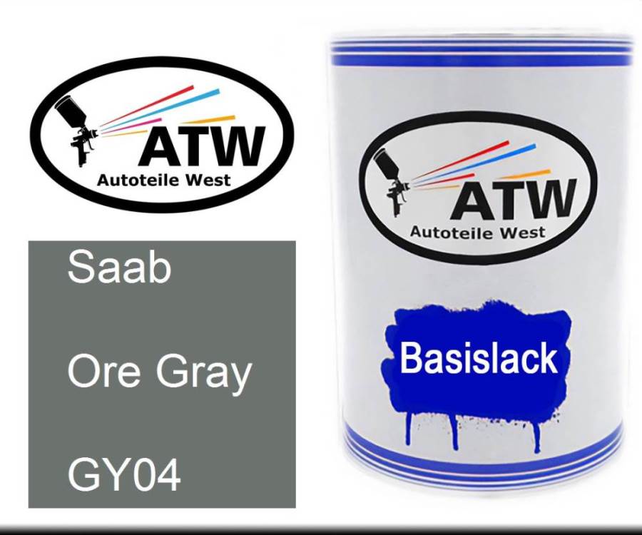 Saab, Ore Gray, GY04: 500ml Lackdose, von ATW Autoteile West.